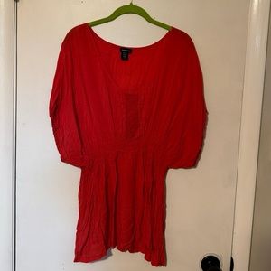 Torrid Size 3 Crepe Red Dolman Top